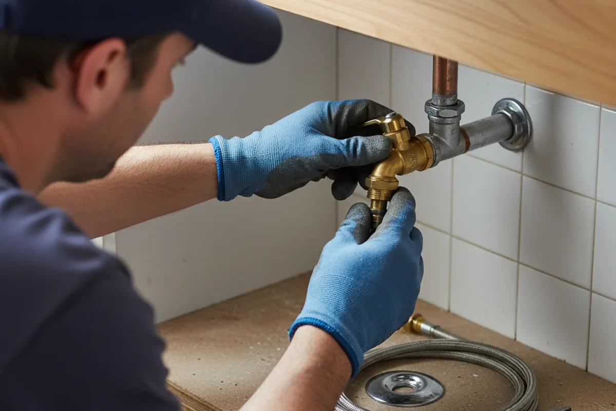 Shutoff valve and fitting work during Faucet and Fixture Repair in Mitchell